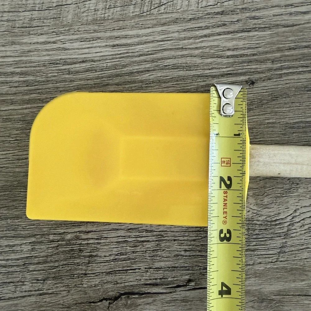 Le Creuset Yellow Spatula Scraper Silicone Wood